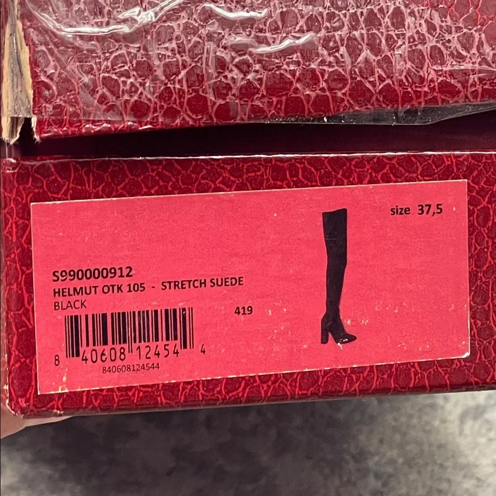 NIB Tamara Mellon Helmut Over The Knee Stretch Suede Boots Thigh Black 37.5